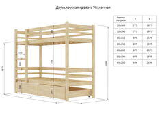 Двухъярусная кровать УСИЛЕННАЯ