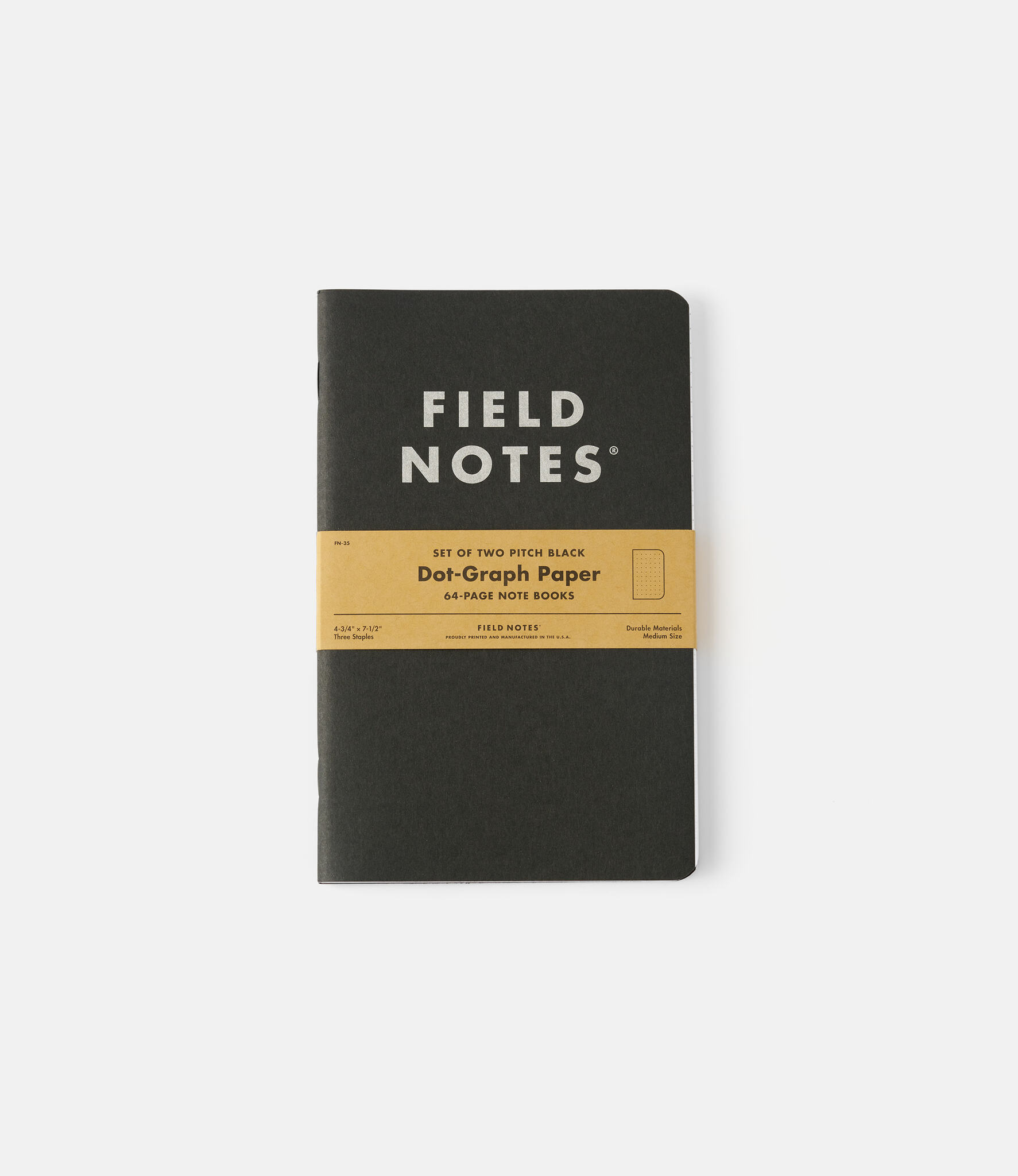 Field Notes Pitch Black Note Book — набор блокнотов в точечную сетку