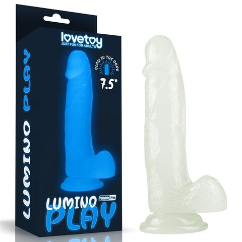 Прозрачный, светящийся в темноте фаллоимитатор Lumino Play Dildo - 19 см. - Lovetoy LV319020