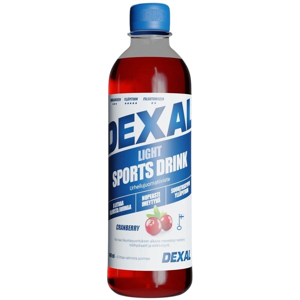 Спортивный напиток Dexal Light Sports Drink Urheilujuomatiiviste Karpalo  0,4L – купить за 2 802 ₽ с доставкой из Финляндии