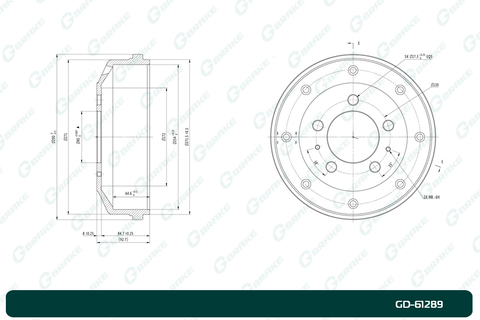 Барабан тормозной G-brake  GD-61289