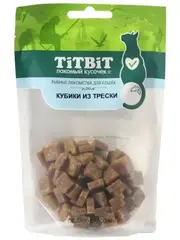 Titbit лакомство для кошек рыбные кубики из трески 60 гр
