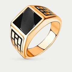 Кольцо золотое с ониксом