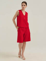 Шорты бермуды MAJE из вискозы красного цвета