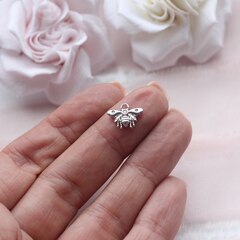 Подвеска Пчела с фианитами 10*13 мм, родий, П375