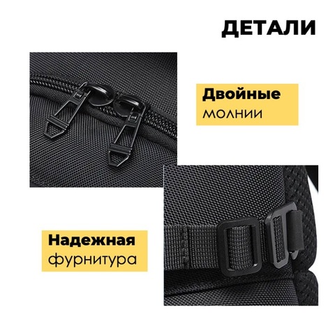 Картинка рюкзак однолямочный Ozuko 9808 Black - 12