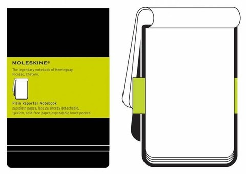 Блокнот Moleskine Reporter, цвет черный, без разлиновки