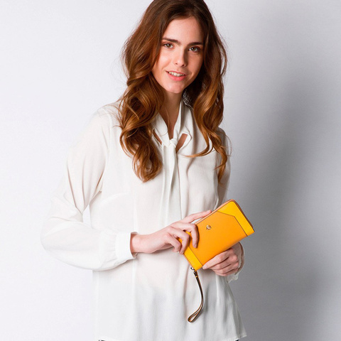 Кошелек женский Piquadro Muse AC4332MUSR/G жёлтый, кожа натуральная