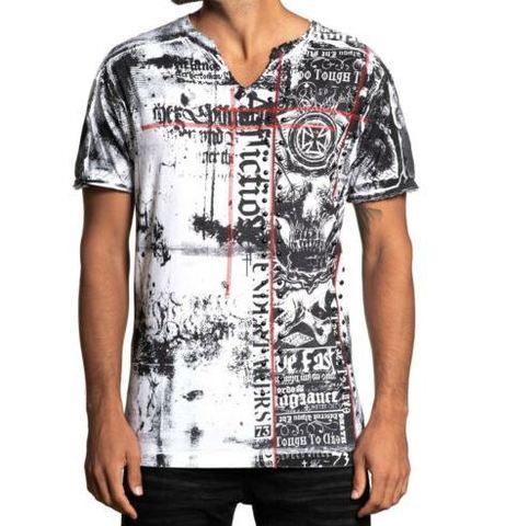 Affliction | Футболка мужская VALUE ROAD CREW A22087I перед на модели