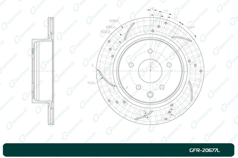 Диск тормозной перфорированный G-brake GFR-20677L левый