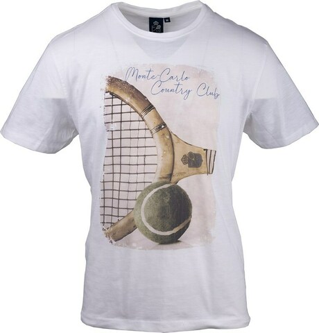 Теннисная футболка Monte-Carlo Country Club Vintage Print Slub T-Shirt - white