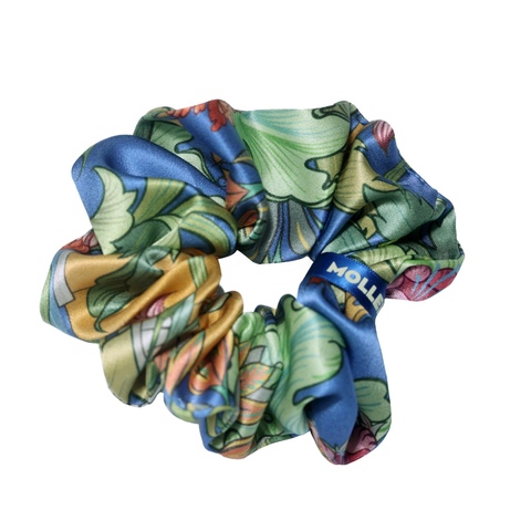 Шелковая резинка для волос Mollen Рассвет васильково-синяя