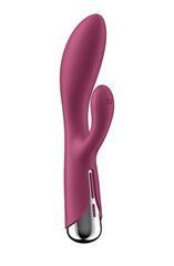 Малиновый вибратор-кролик Spinning Rabbit 1 с ротацией - 20 см. - 