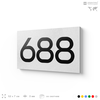 Номер на дверь 688, табличка на дверь для офиса, квартиры, кабинета, аудитории, склада, белая 120х70 мм, Айдентика Технолоджи
