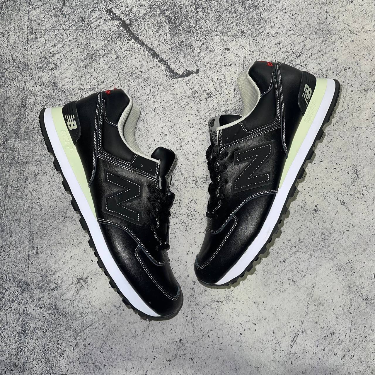 New balance black leather shop