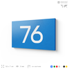 Табличка с номером 76 на дверь квартиры, для офиса, кабинета, аудитории, склада, голубая 120х70 мм, Айдентика Технолоджи