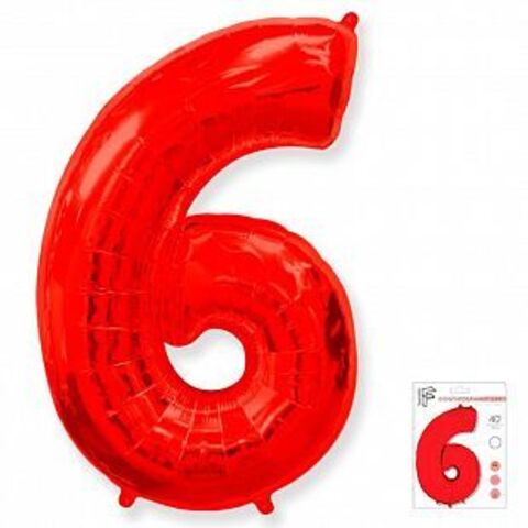 Цифра "6" красный