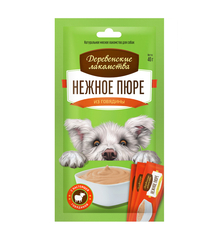 Деревенские лакомства для собак Нежное пюре из говядины 4х10г