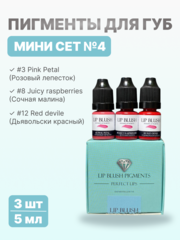Мини-сет для перманентного макияжа губ LIP BLUSH #4, 3 шт. по 5 мл
