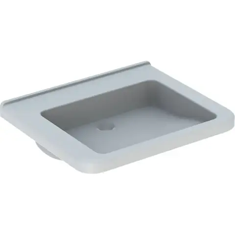 Раковина Geberit Renova Comfort Square, безбарьерная: B=65см, T=55см, Отверстие под смеситель=Без, Перелив=Без, Белый
