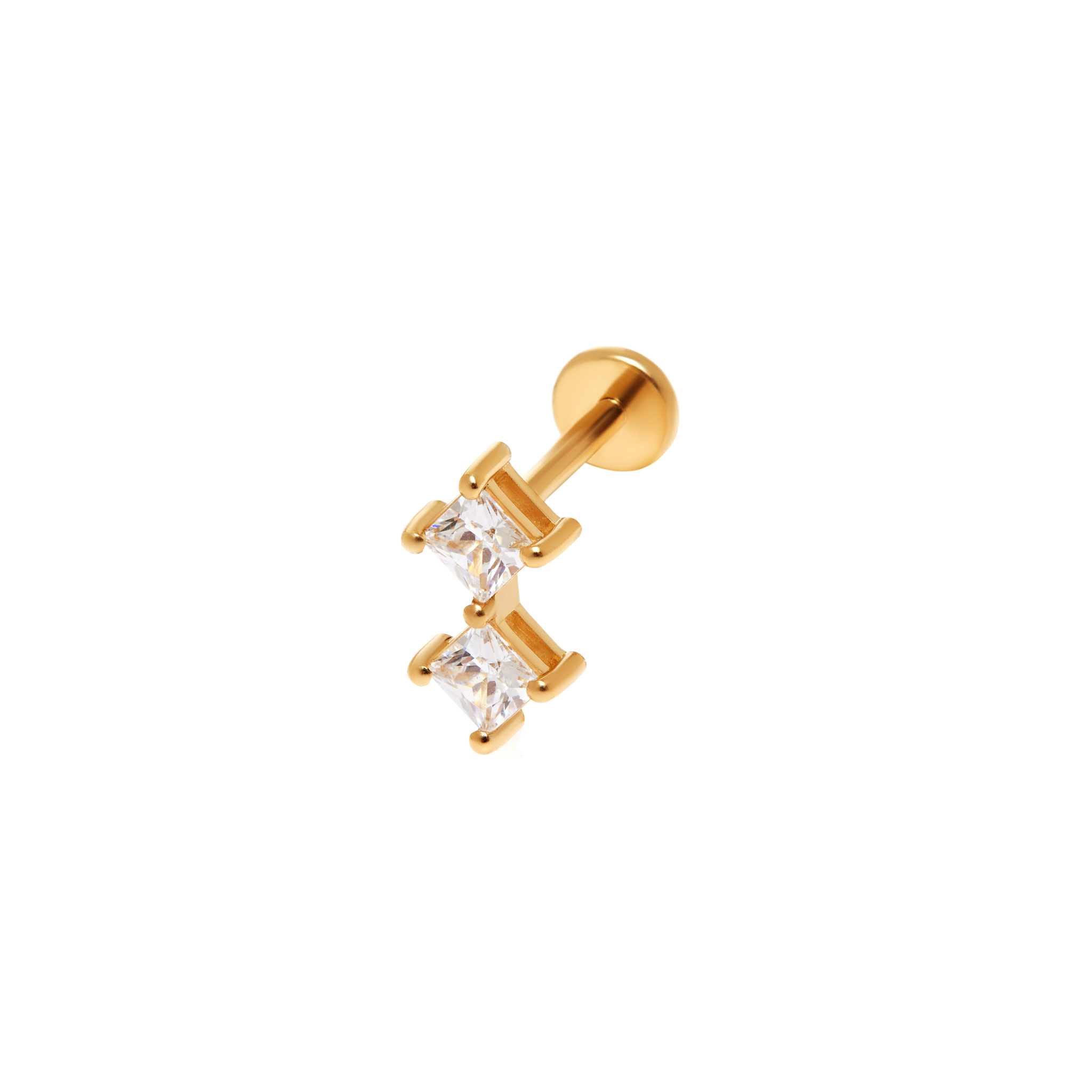 VIVA LA VIKA Лабрет Lozenge Stud Earring – Gold viva la vika лабрет diamond cross stud earring – gold