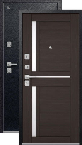 Теплая дверь входная Центурион С-102 (2025), 2 замка, 1,4 мм металл, (черный муар+темная лиственница)