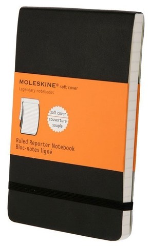 Блокнот Moleskine Reporter Soft, цвет черный, в линейку (QP811)