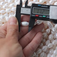 Жемчуг натуральный речной, рис, 8,1-16,6 мм, 1 нить, Ж030