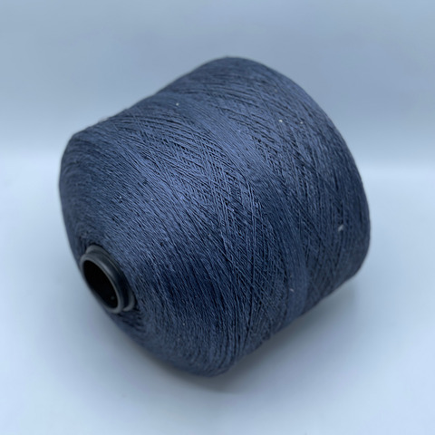 Бобинная пряжа, Linette Pailletes, 450м, 80% Лен, 20% Полиэстер(пайетка),Деним+пайетка.37916