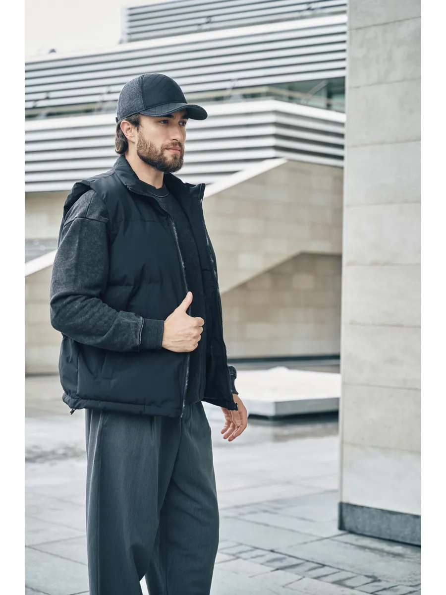 Кепка утепленная с ушками драповая с плащевой вставкой