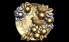 Силиконовый молд Птицы (медальон) № 0474