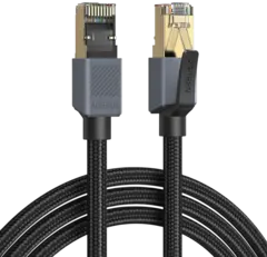 Кабель сетевой UGREEN NW343 (85629) Cat8 F/FTP Ethernet Cable, 3м, черно-серый