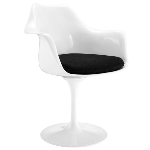 Стул Eero Saarinen Style Tulip Armchair черная подушка