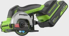 Угловая мини-шлифмашина аккумуляторный Greenworks GD24UCS, 24V, б/щет, 20000 об/мин, 76 мм, рез 18 мм, 1х2Ач, ЗУ, кор (3402007CUA)