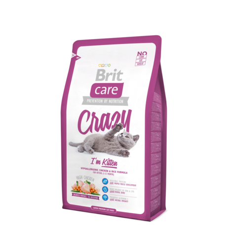 Brit Care Cat Crazy Kitten сухой корм для котят, беременных и кормящих кошек 400г