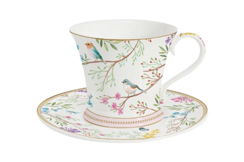 Чашка с блюдцем 200мл Easy Life Пение птиц