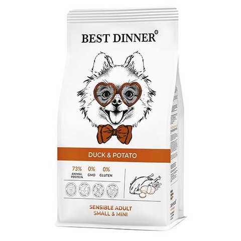 Best Dinner Adult корм для собак мелких пород склонных к аллергии (утка,картоф) 3 кг
