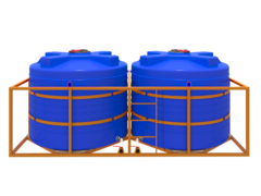 Кассета низкая 2*5000л СТАНДАРТ вода Политим 10000 л.(4350x2190x1770см;синий) - арт.560803