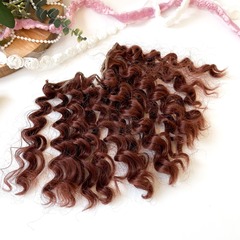 Волосы для кукол, трессы кудри-локоны-спиральки, цвет каштановый, длина 15 см*1 метр.