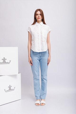 Marc Aurel Рубашка из хлопкового поплина с изысканной вышивкой и кружевом