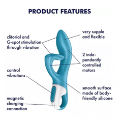 Вибратор-кролик Embrace me berry Satisfyer, бирюзовый