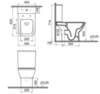 Vitra 9833B003-7205 Комплект напольного безободкового унитаза Integra Square Open-Back с тонким сиденьем микролифт