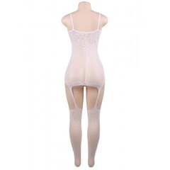 Эротический комбинезон с чулками Foxy White (XS-M)