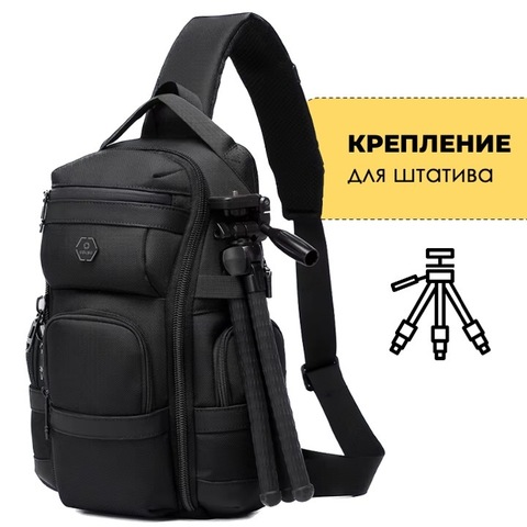 Картинка рюкзак однолямочный Ozuko 9808 Black - 13