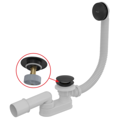 A507BLACK Сифон для ванны CLICK/CLACK, черный-мат