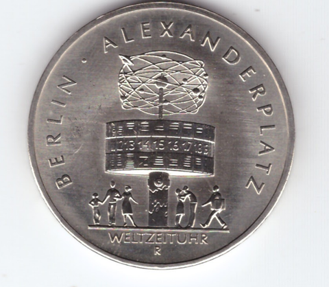 5 марок 1987 (A). 750 лет Берлину -  Александрплац. Германия-ГДР. Медно-никель UNC