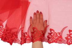 Вышивка на сетке красная (правая) 25 см
