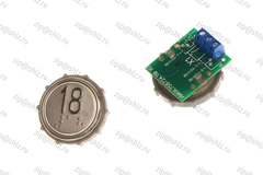 Кнопка (кнопочный модуль) ВКЛ13А-7-4ПБ "18 этаж", круглая, белая подсветка, с кодом Брайля