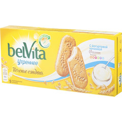 Печенье песочное Юбилейное BelVita Утреннее сэндвич со злаками и йогуртом 253 г