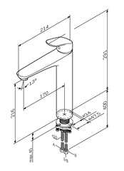 Смеситель д/умывальника излив 170 мм AM.PM Like - F8092000